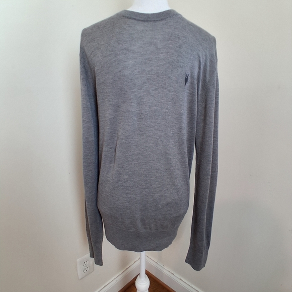 All Saints Mode Merino Crew Neck  Ramskull Grey Sweater Size M - Picture 2 of 9